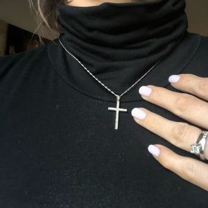 14k white gold cross!